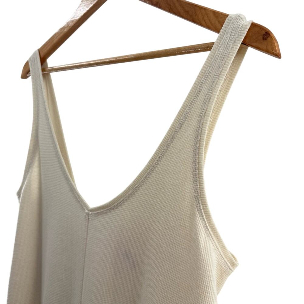 Victoria’s Secret Glow Wide Leg Waffle Knit Jumpsuit Ivory Comfy Size Medium - Picture 4 of 9